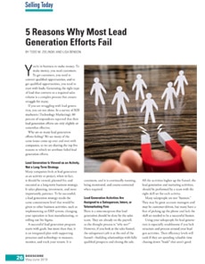 5 Reasons Why Most Lead Generation Efforts Fail (Athena Article features in May/June 2019 issue of BoxScore Magazine) Preview