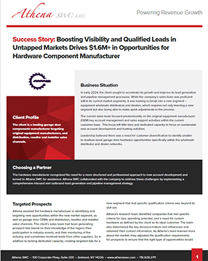 Case Study: Lead Generation for Custom Hardware Manufacturers Case Study: Lead Generation for Custom Hardware Manufacturers