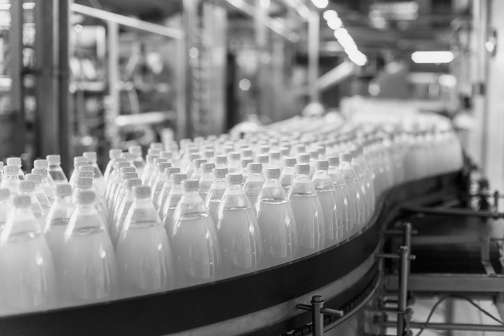 Beverage industry sales as exemplified by bottled beverages in a food distribution factory